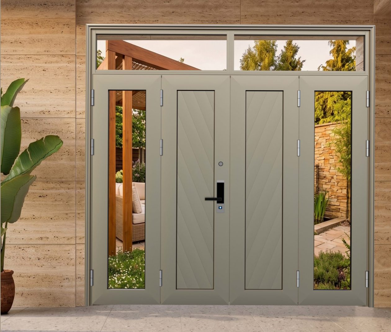 Cửa đi 4 cánh hệ chấn song Owin Luxanode