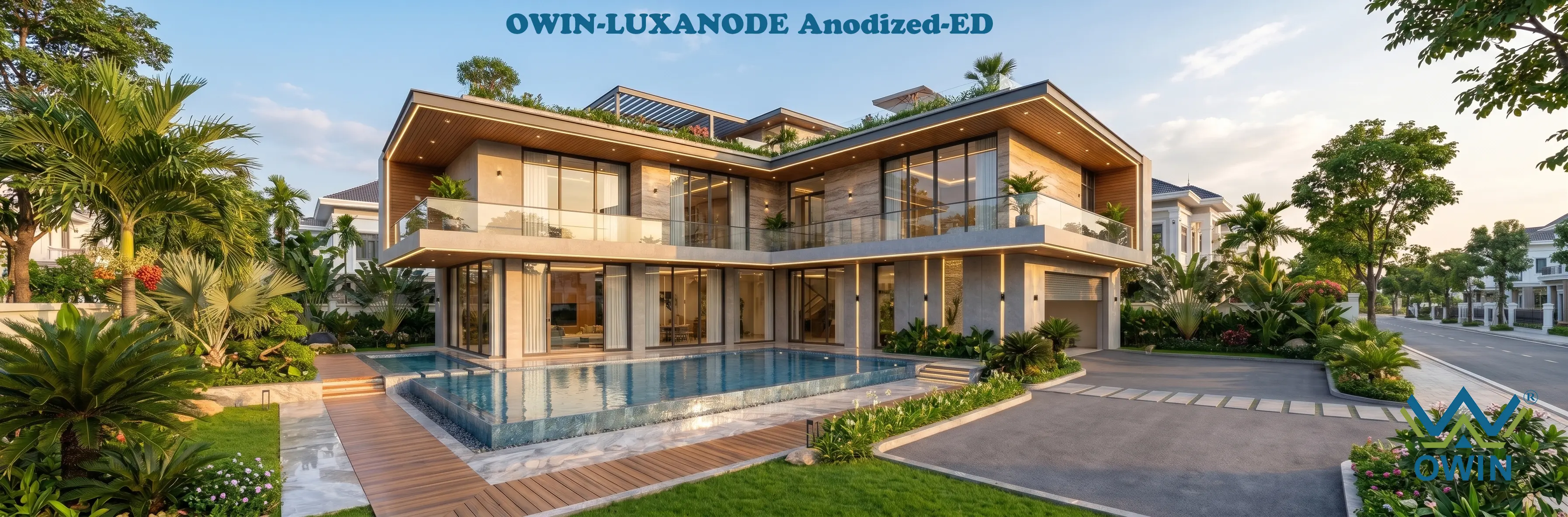 Biệt thự sử dụng cửa nhôm Owin Luxanode